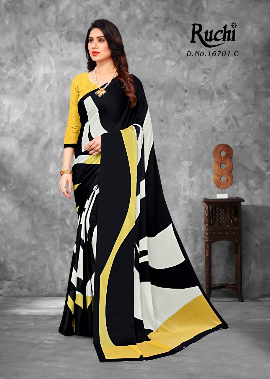 Ruchi Avantika Silk Fancy Regular Wear Printed Georgette Saree Collection